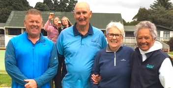 Winners Mixed Fours 2023 Karen Simeonoff, Trina Kirikiri, Michael Hunter and Mike Simeonoff.