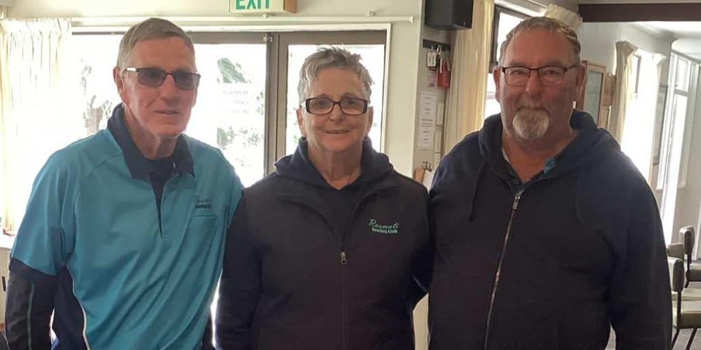 Club Bow;s 3-5 Winners Reg Goston, Marie and Murray Yaxley